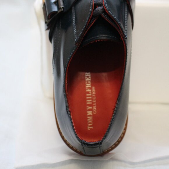 Navy Tommy Hilfiger Collection strapped oxfords with red soles main image 13